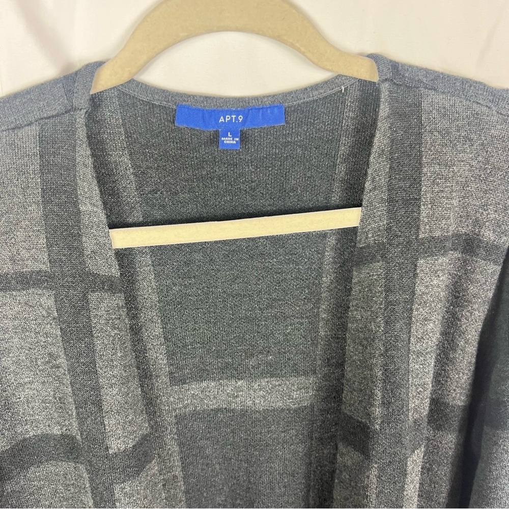 Apt. 9 Gray Plaid Cardigan - Picture 2 of 5